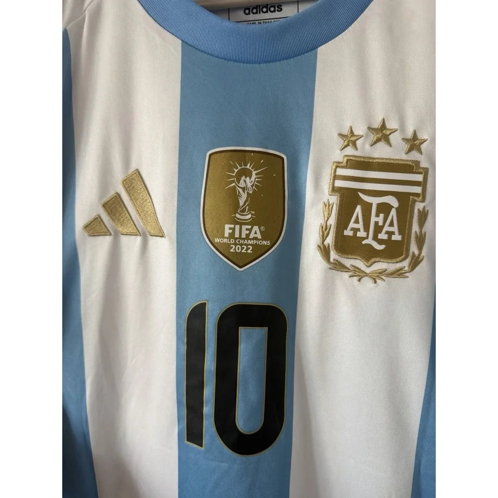 adidas Lionel Messi Argentina 2022 World Cup Champion Jersey Size Medium